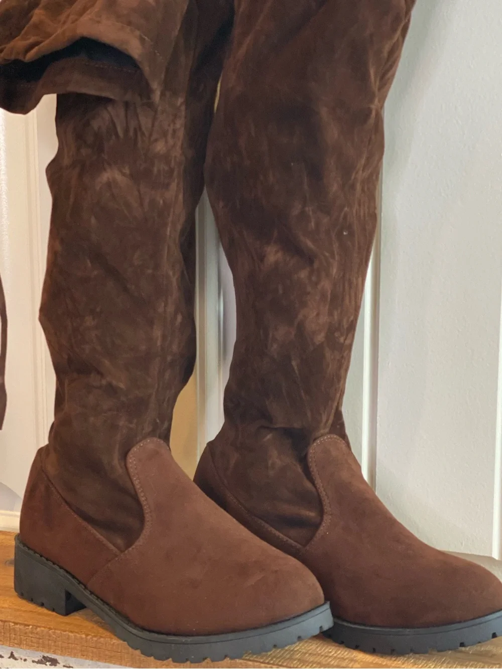 New!  Brown Suede Over-the-Knee Boots